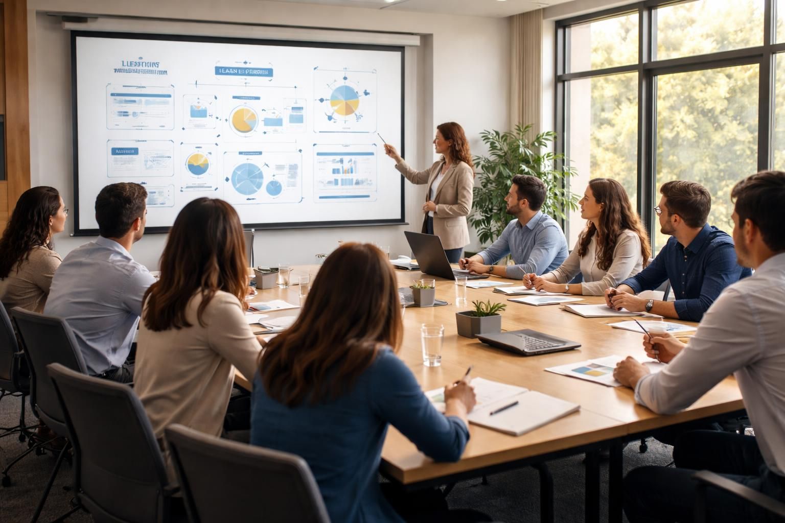 découvrez notre formation agence dédiée aux procédures de location, présentée sur écran de projection pour une meilleure compréhension et application pratique.