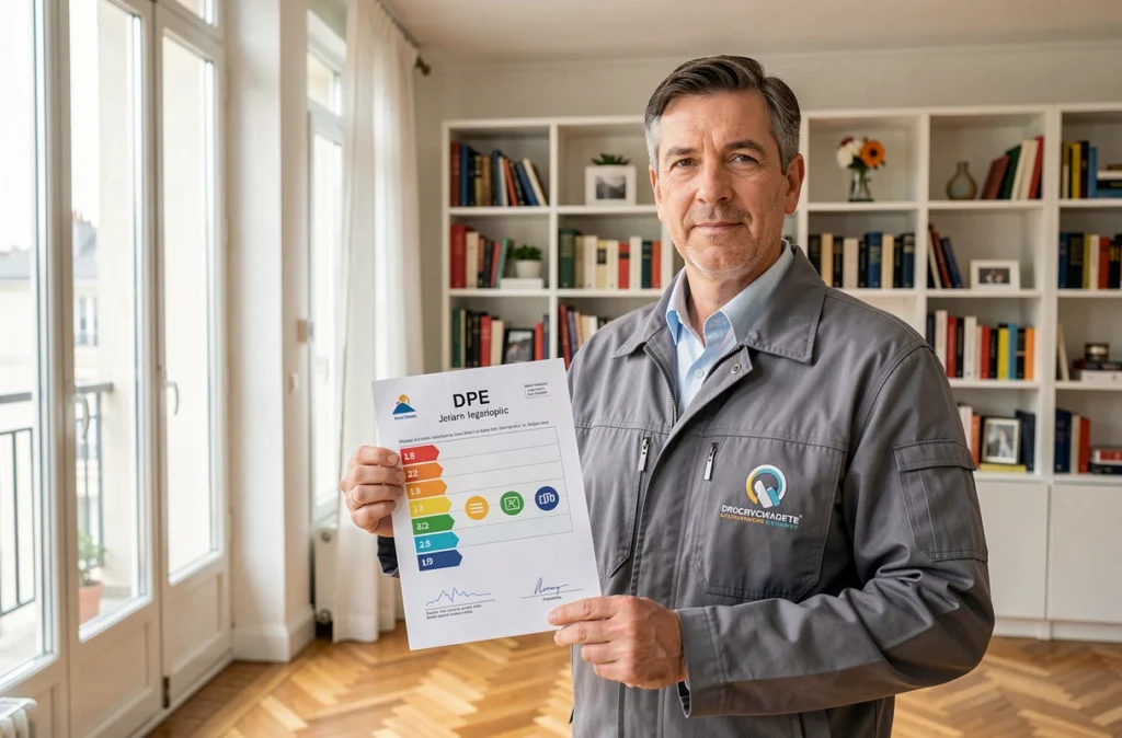 Jean Diagnostic Immobilier présentant un certificat DPE dans un appartement moderne du Pas-de-Calais